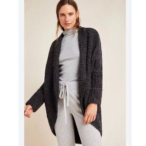 Barefoot dreams cozychic lite plush charcoal cardigan small/medium